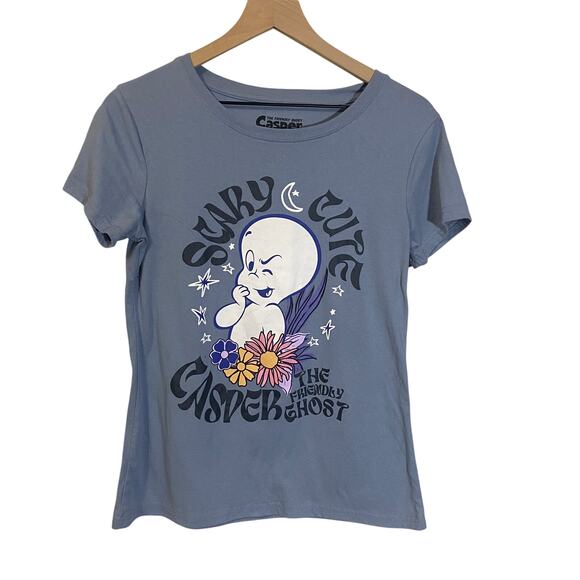 Casper The Friendly Ghost Light Blue Graphic T-Shirt Cotton Polyester Sz XL - Picture 1 of 5